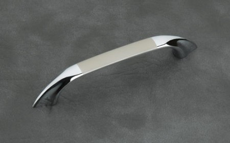 white metal cabinet handle