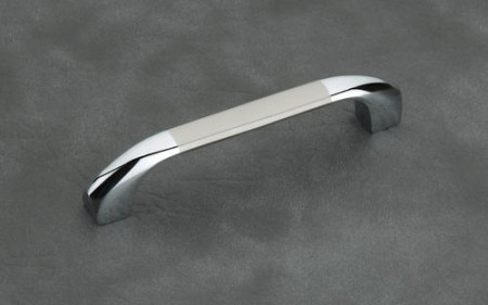 white metal cabinet handle